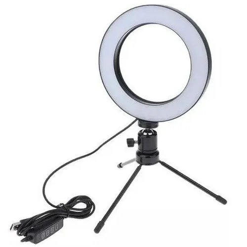 Ring Light De Mesa Iluminador De Led Tripé 8 Polegadas com S