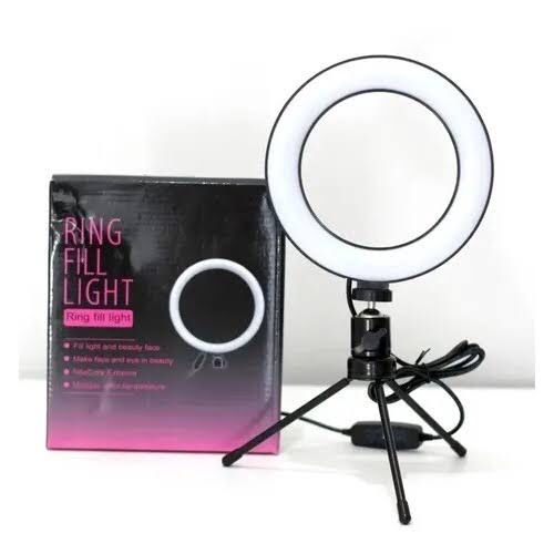 Ring Light De Mesa Iluminador De Led Tripé 8 Polegadas com S