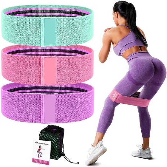 Kit 3 Faixas Elásticas De Exercício Hip Resistance Bands