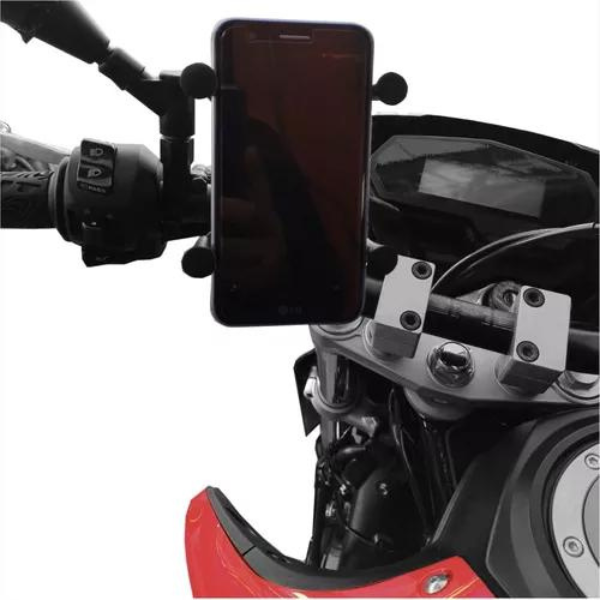 Suporte garra para celular moto universal com carregador usb