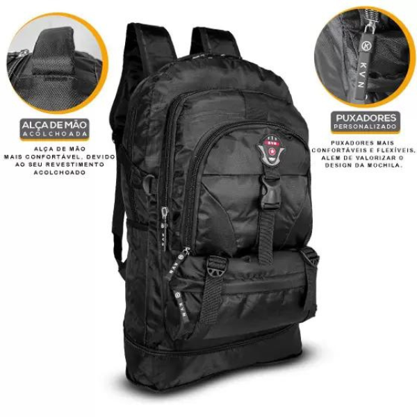 Mochila Para Viagem 50L Acampamento Trilha Semi Impermeável