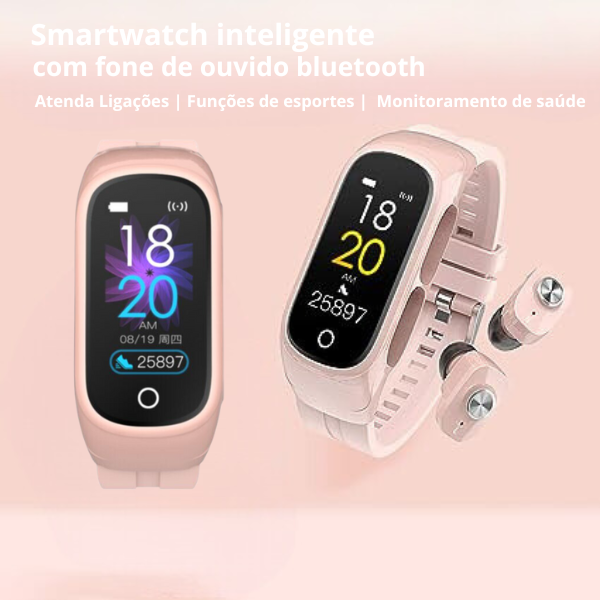 Smartwatch Relógio inteligente Fone Bluetooth 2 em 1 N8 (ROS