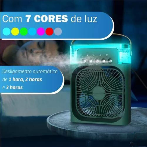 Ventilador Portátil de Mesa Mini Ar Condicionado Umidificado