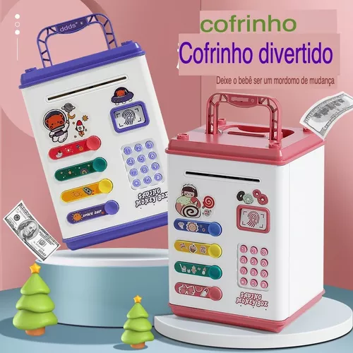 Mini Cofre Eletrônico Digital Senha 4 Dígitos Notas e Moedas