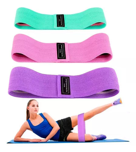 Kit 3 Faixas Elásticas De Exercício Hip Resistance Bands