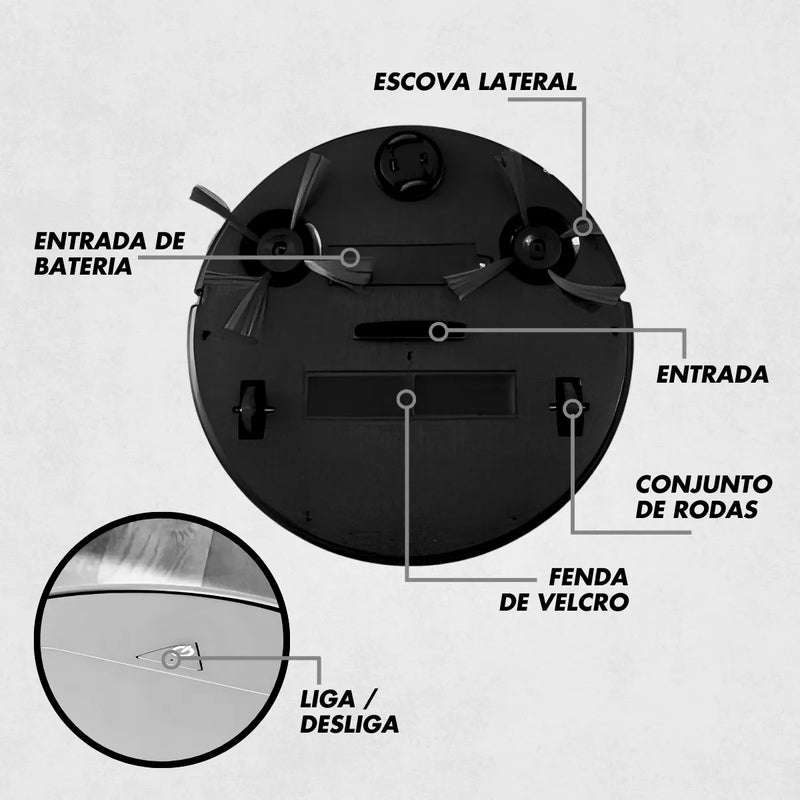 Aspirador De Pó Robô Redondo Inteligente