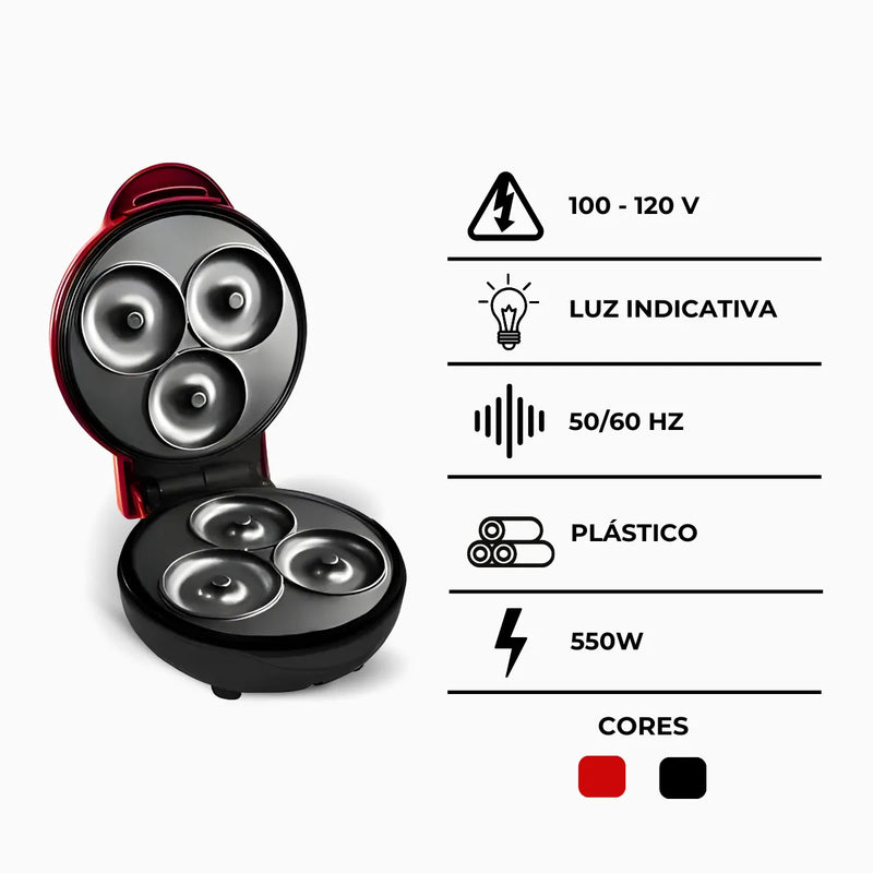 Máquina De Donuts Mini - Faz 3 Rosquinhas - 110v