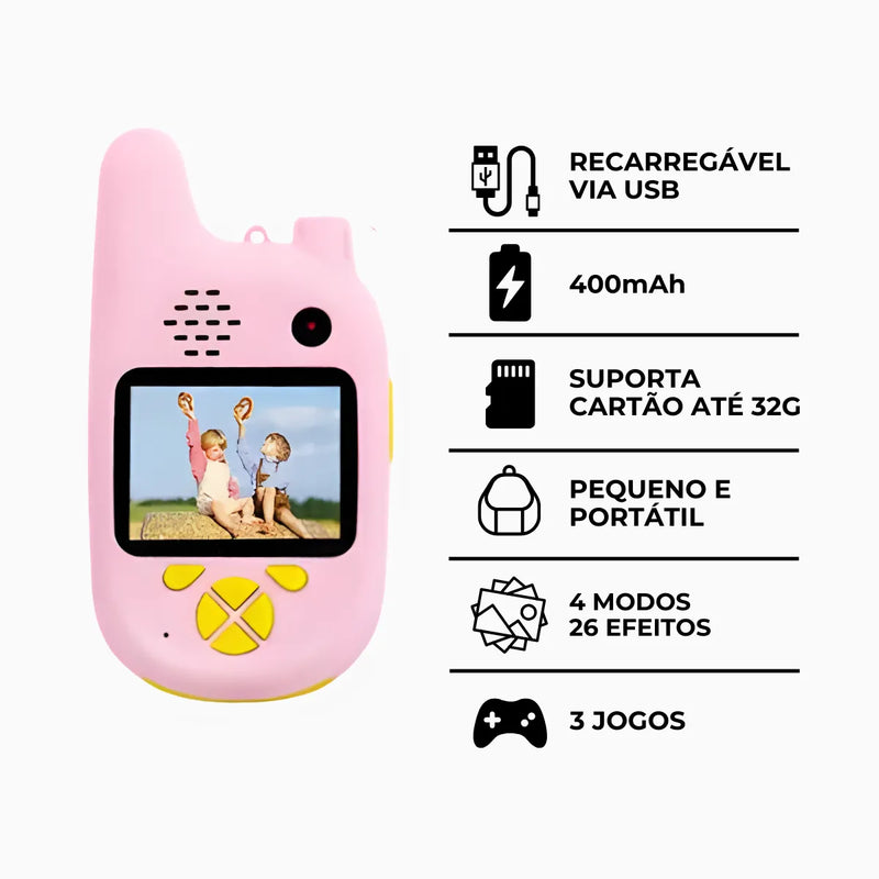 Walkie Talkie Infantil Com Câmera Digital Para Crianças