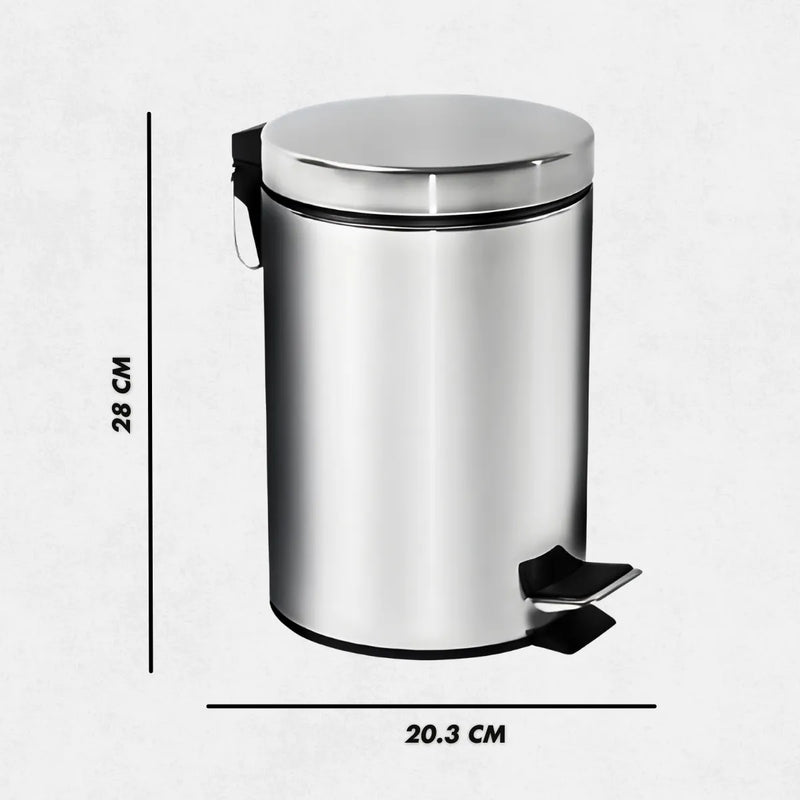 Lixeira Inox Com Pedal e Balde 5 Litros