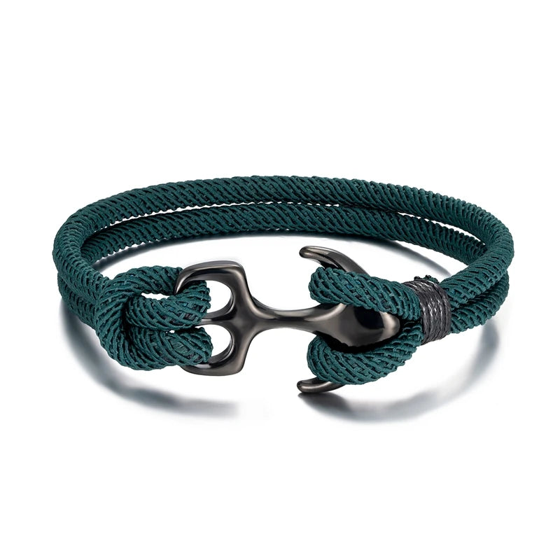 Mkendn Gancho,Braceletes para Homens, strand náutico sobrevivência corda para cordistas, pulseira feminina preto aço inoxidável esportes