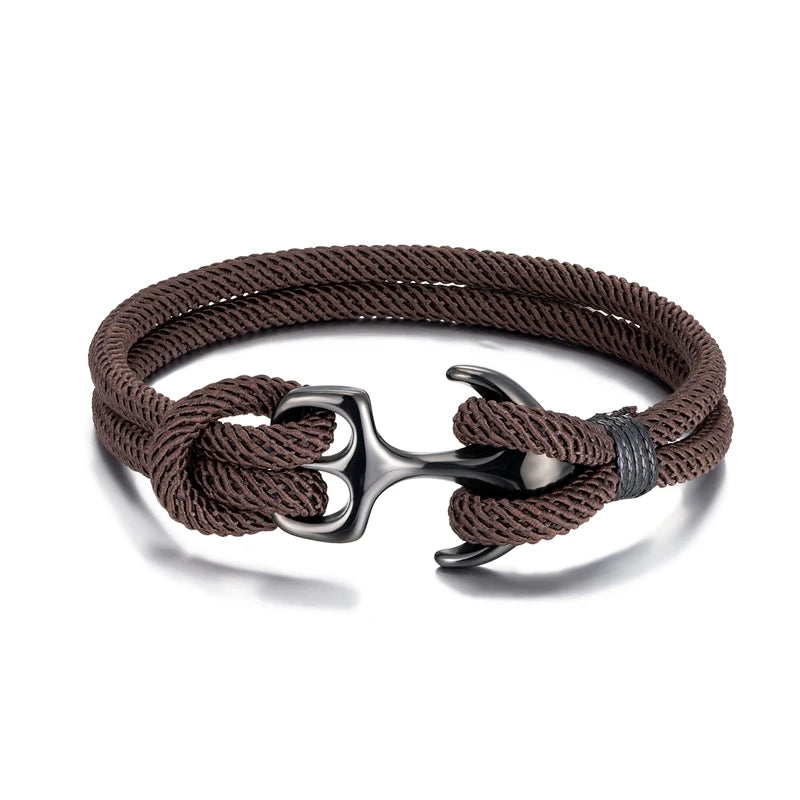 Mkendn Gancho,Braceletes para Homens, strand náutico sobrevivência corda para cordistas, pulseira feminina preto aço inoxidável esportes